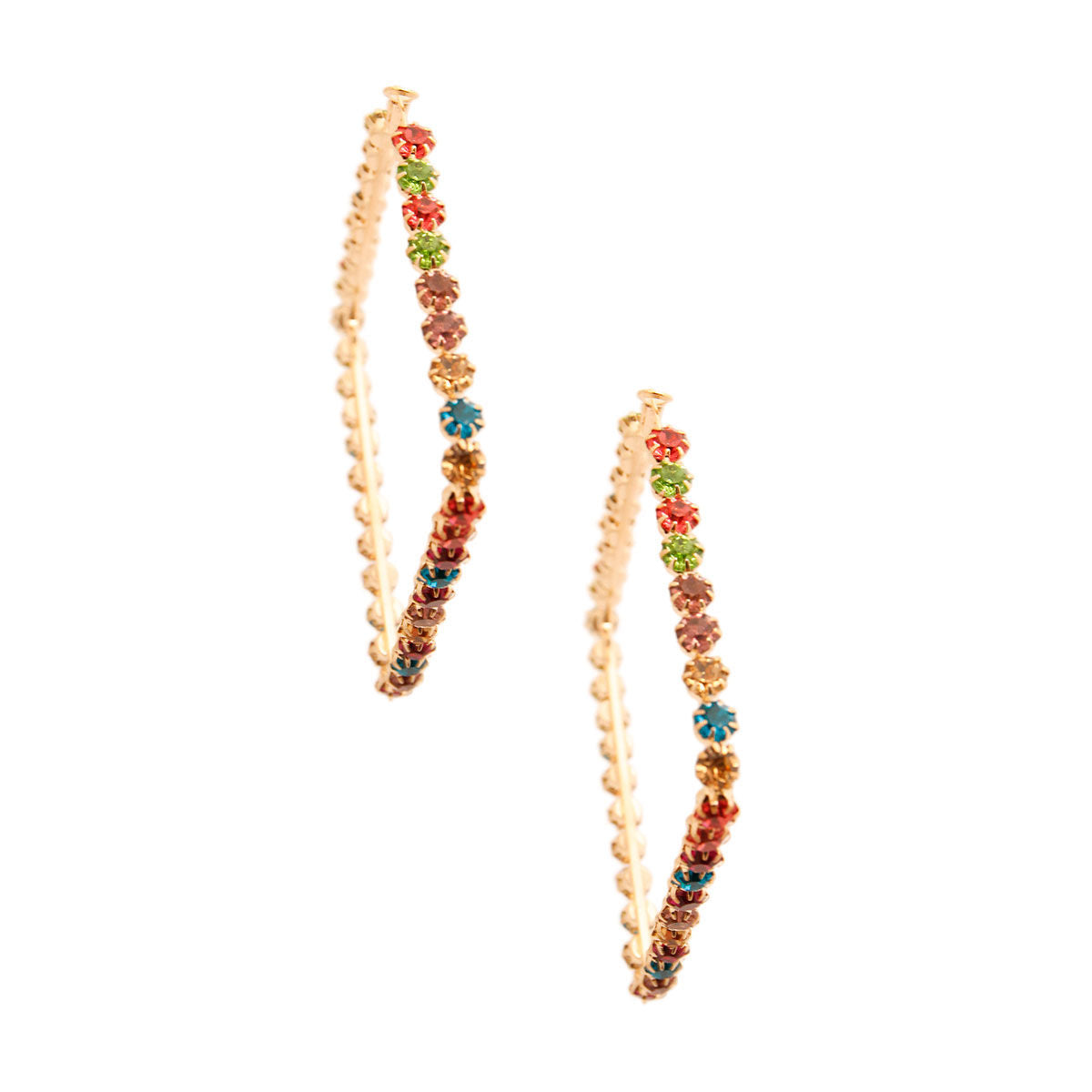 Multi Color Diamond Shape Hoops