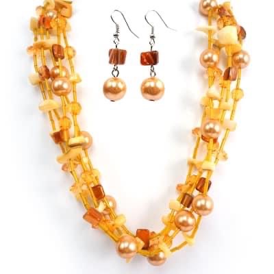 Yellow/white earring set