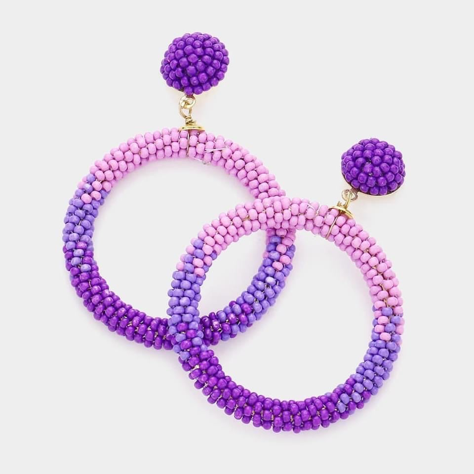 Ombré Circle Drop Earings