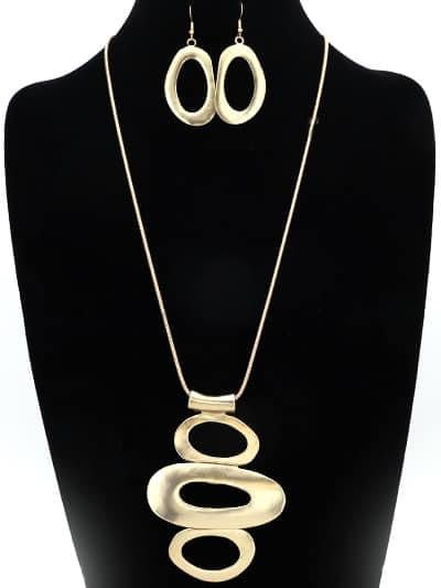 Connected Oval Necklace Set