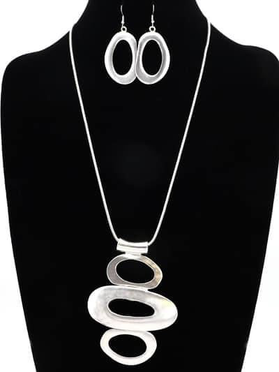 Connected Oval Necklace Set