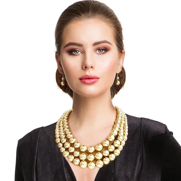 3 Layer Gold Pearl Set Large