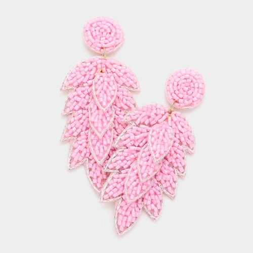 Pink Leaves Earrings