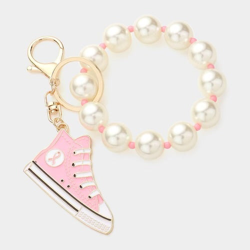 Pink Breast Cancer Shoe Key Charm