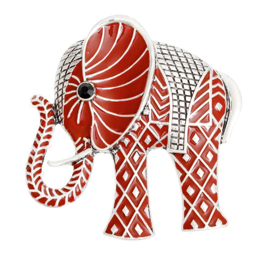 Brooch DST Red Elephant Diamond Pin for Women