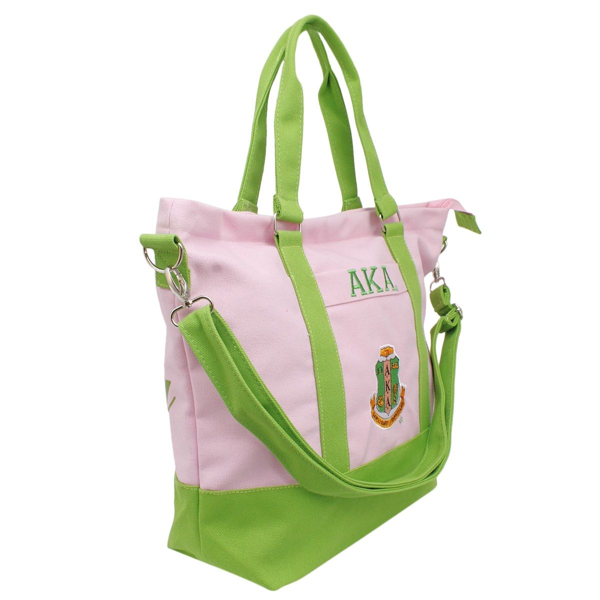 AKA Sorority Thick Pink Canvas Embroidered Tote