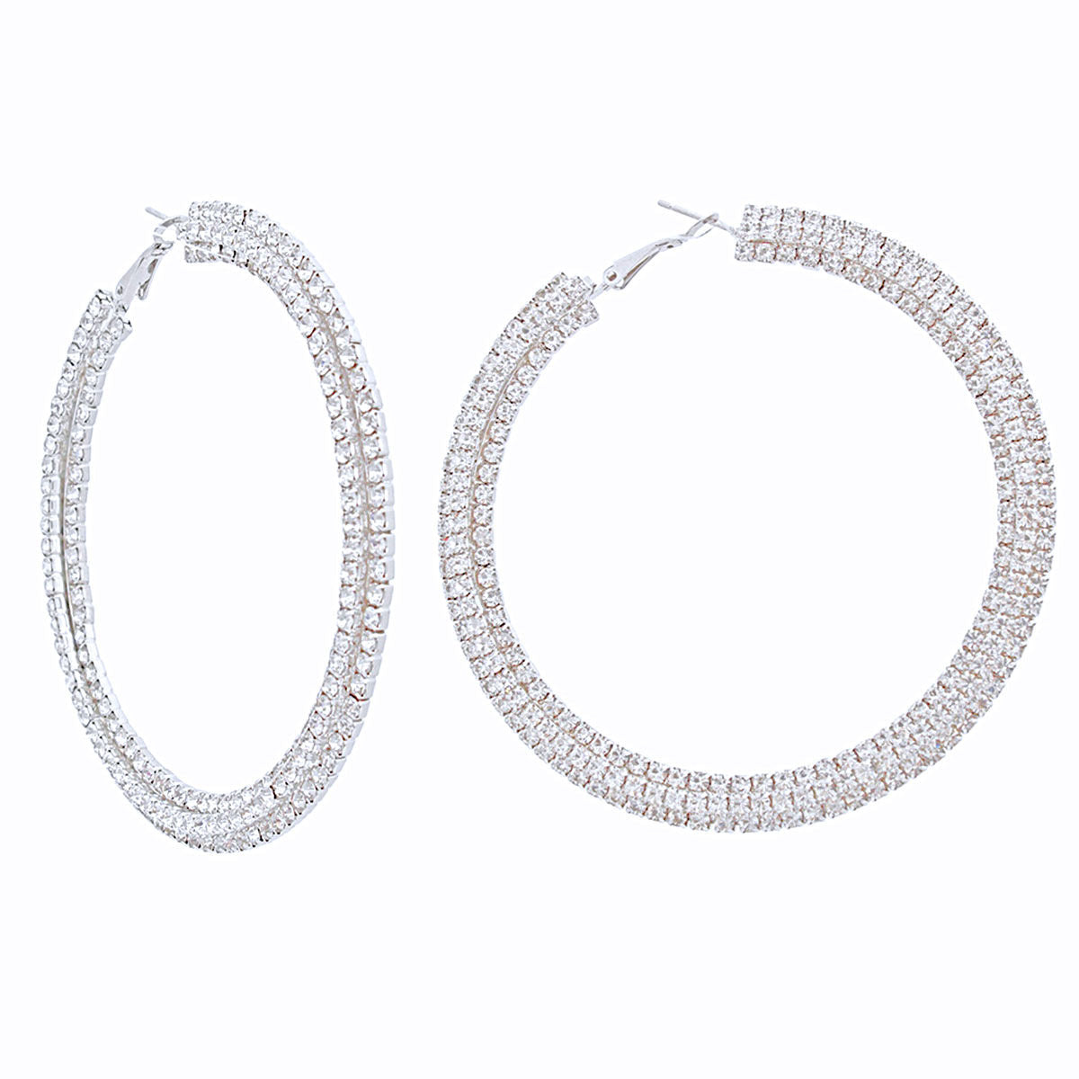 Hoops Iced Gold Stacked 80mm Earrings for Women