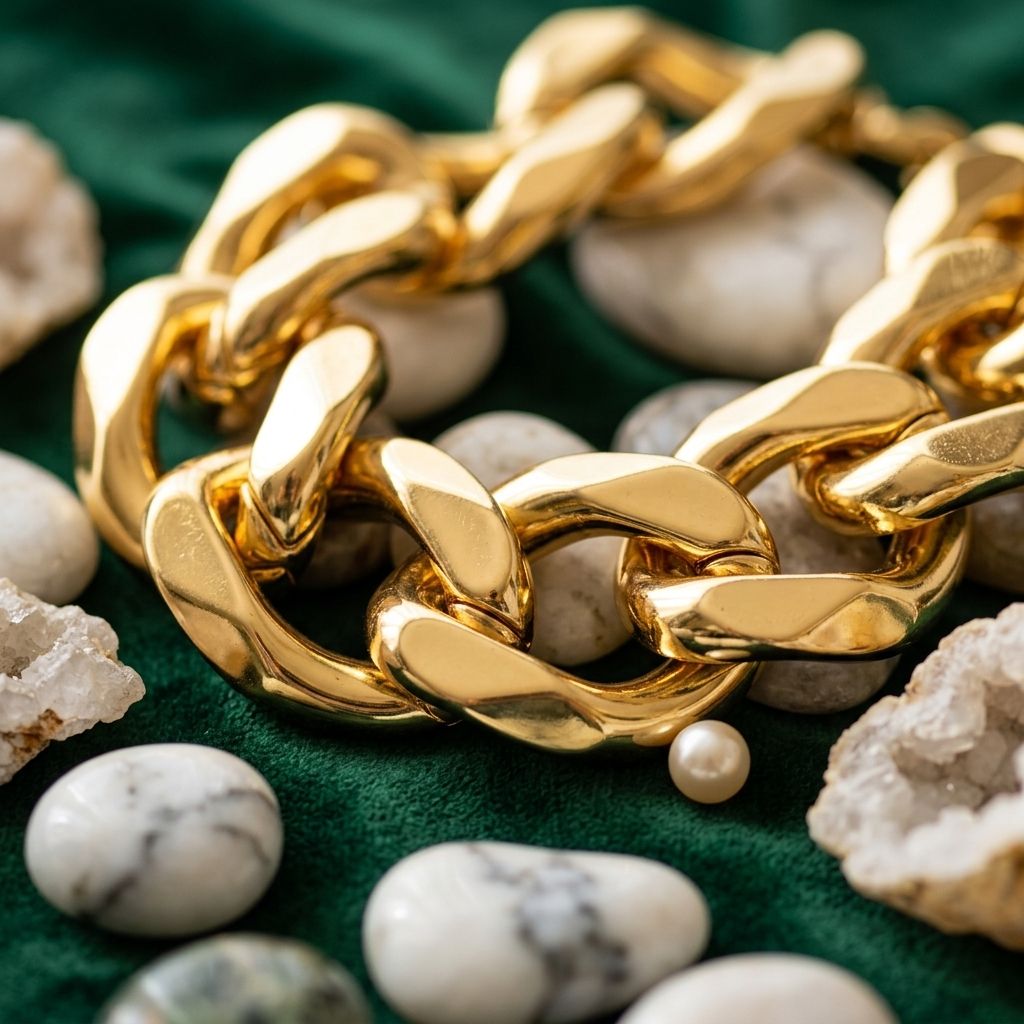 Ultra Chunky Gold Link Chain Runway Necklace