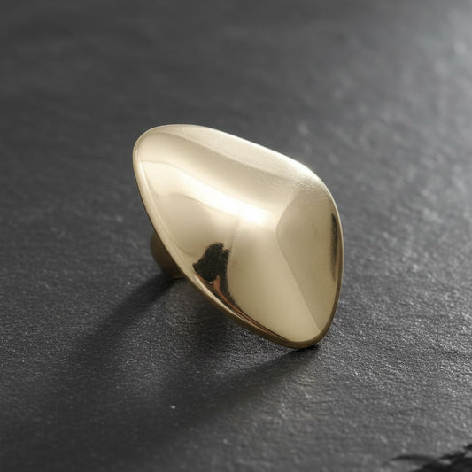 XL Gold Irregular Oval Stretch Statement Ring
