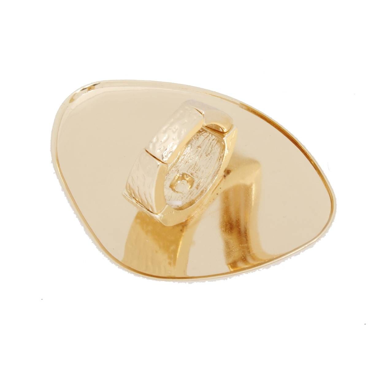XL Gold Irregular Oval Stretch Statement Ring
