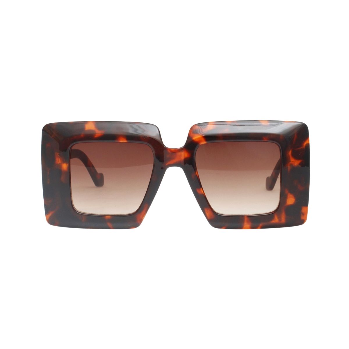 Sunglasses Square Tortoiseshell Oversize Wide Edge